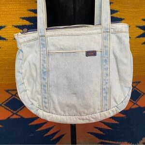 Vintage 80’s Shane light Acid Wash Denim shoulder Bag! Big! 11”x12”. Amazing!
